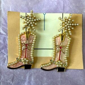 Cowboy boot earrings